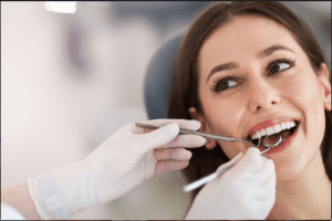 a woman with cosmetic dentistry